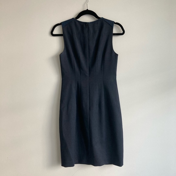ELI TAHARI Navy Blue Metallic A-line Dress - Picture 3 of 4